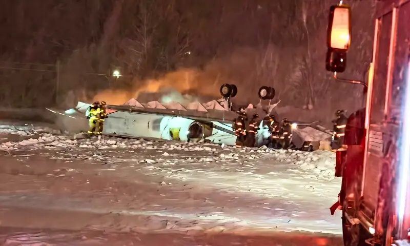 امریکا میں نجی جیٹ طیارہ ٹیک آف کے دوران تباہ، آٹھ افراد سوار تھے